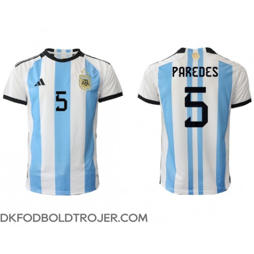 Billige Argentina Leandro Paredes #5 Hjemmebane Fodboldtrøjer VM 2022 Kortærmet